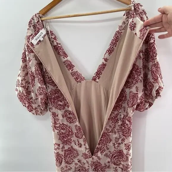 Revolve Elliatt Iridescent Sheath V-Neck Puff Sleeve Cocktail Dress Size Small - Picture 14 of 16